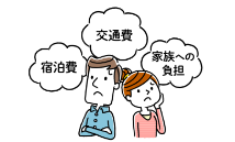交通費や家族の宿泊費など