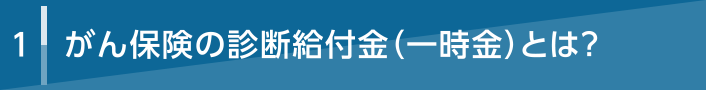 1 がん保険の診断給付金（一時金）とは？