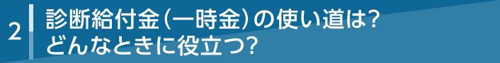 2 診断給付金（一時金）の使い道は？　どんなときに役立つ？