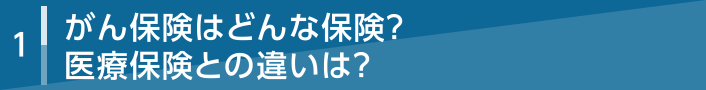 1 がん保険はどんな保険？　医療保険との違いは？