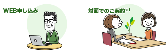 WEB申し込み 対面でのご契約(※1)