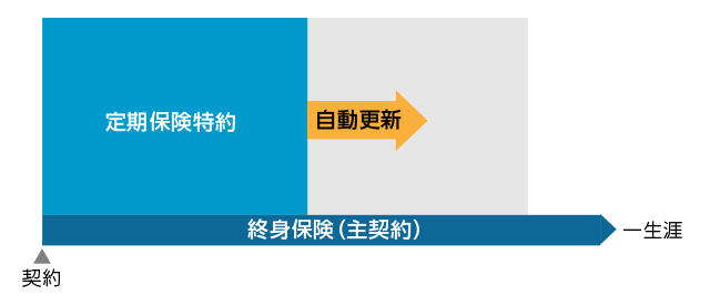 定期保険特約付終身保険のイメージ図